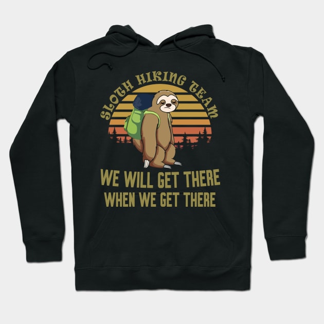 Sloth hiking team hoodie on sale